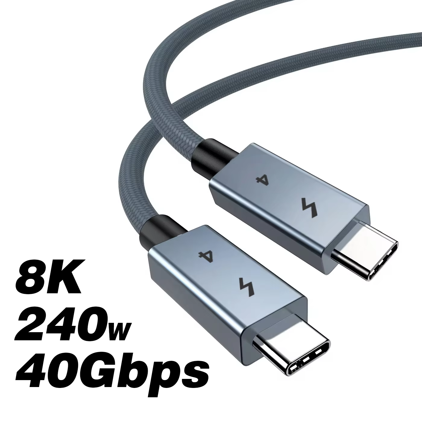 Câble USB4 UGOURD Thunderbolt 4 Type C 40 Gbps 0,2 m 1 m 2 m 3 m USB C vers USB C 240 W Câble de cha