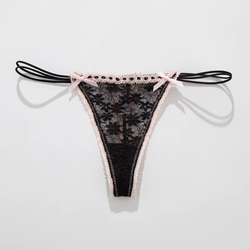 Culotte en dentelle avec nœud, taille basse, usage quotidien, vêtements de maison, solide, toutes sa