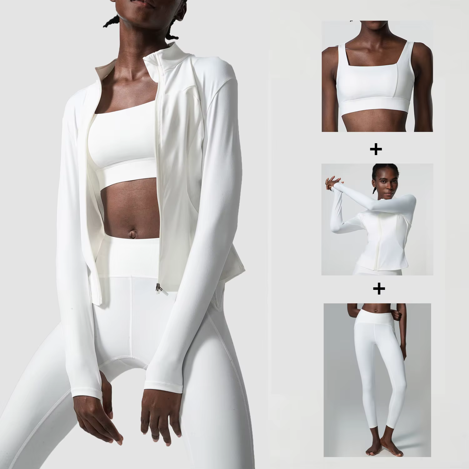 Ensemble de Yoga 3 pièces pour femmes, vêtements d'athlétisme d'entraînement, chemise à manches long