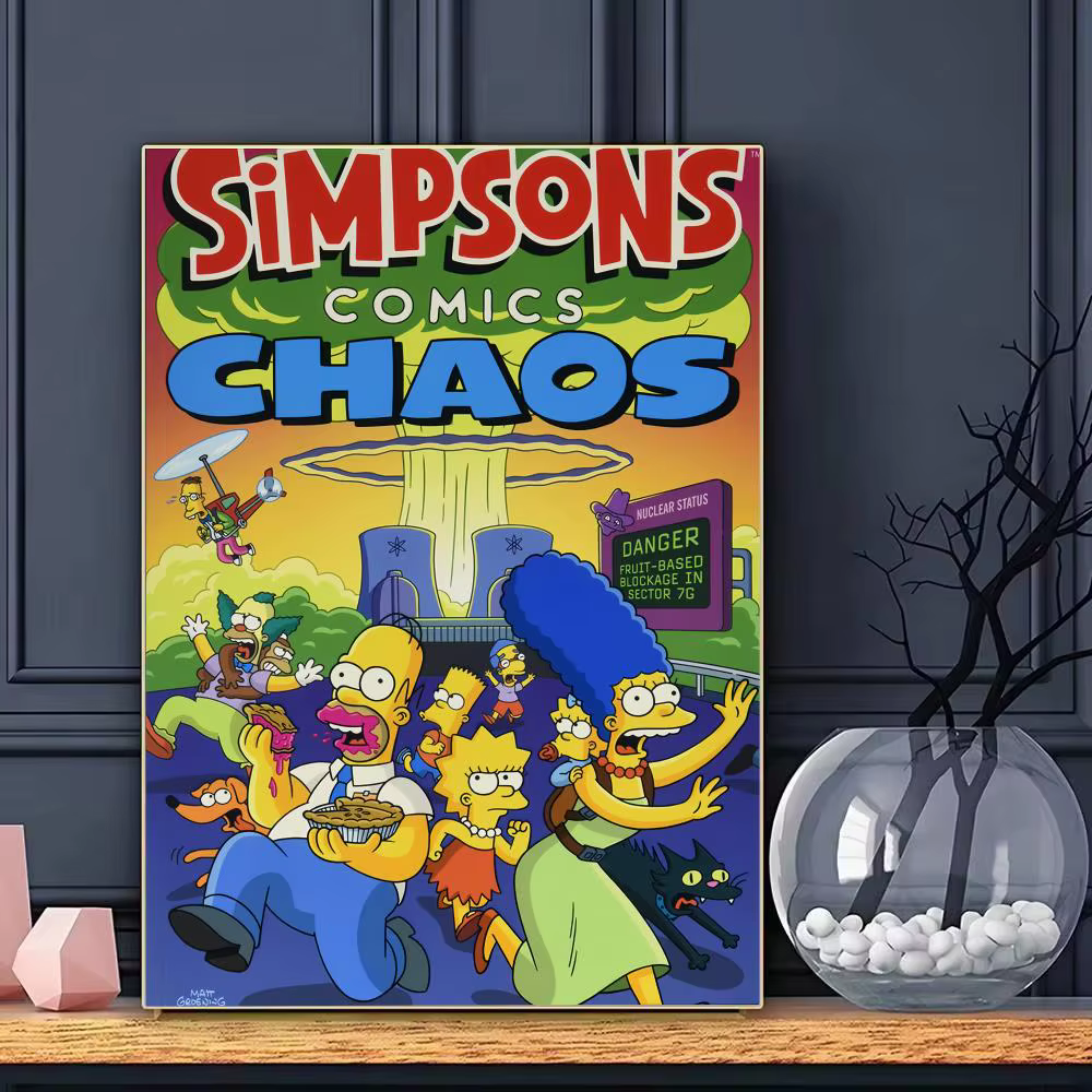 Affiche d'animation et de bande dessinée des Simpsons, art mural décoratif HD pour salon, chambre à