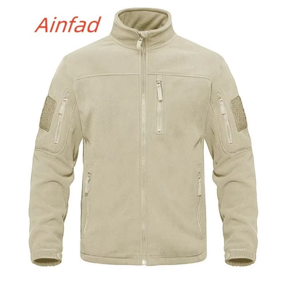 Veste polaire thermique mi-longue pour homme à col montant, idéale pour la chasse en automne et en h