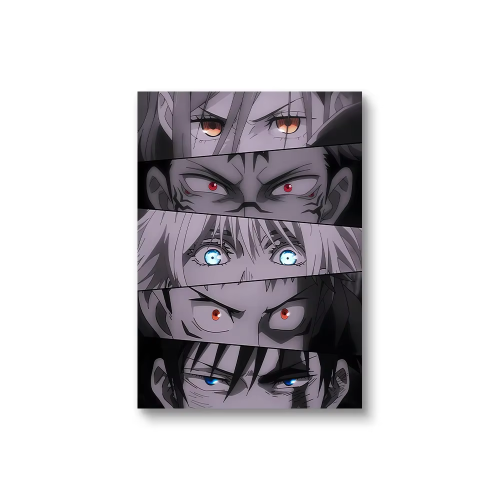 Affiche imprimée Anime Jujutsu Kaisen, Itadori Yuji Fushiguro Megumi Sukuna Collage toile peintu