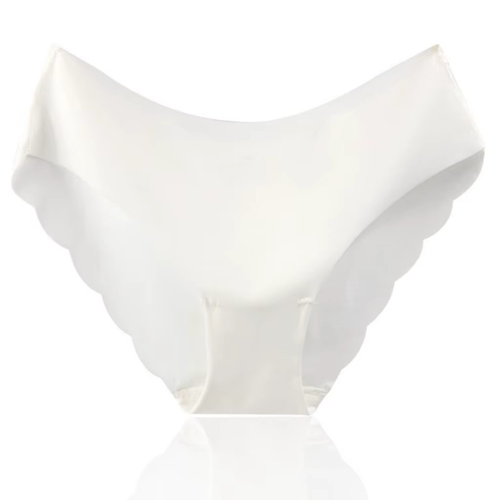 Femmes culottes Sexy volants couleur unie sous-vêtements glace-soie taille basse culotte femme sans
