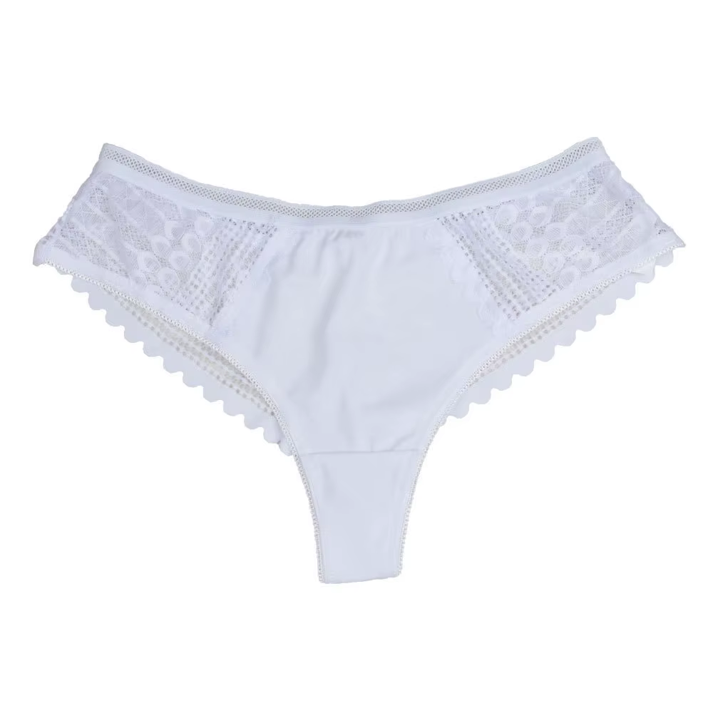 Culottes pour femmes en dentelle transparente, motif jacquard, lingerie sexy translucide, douce, res