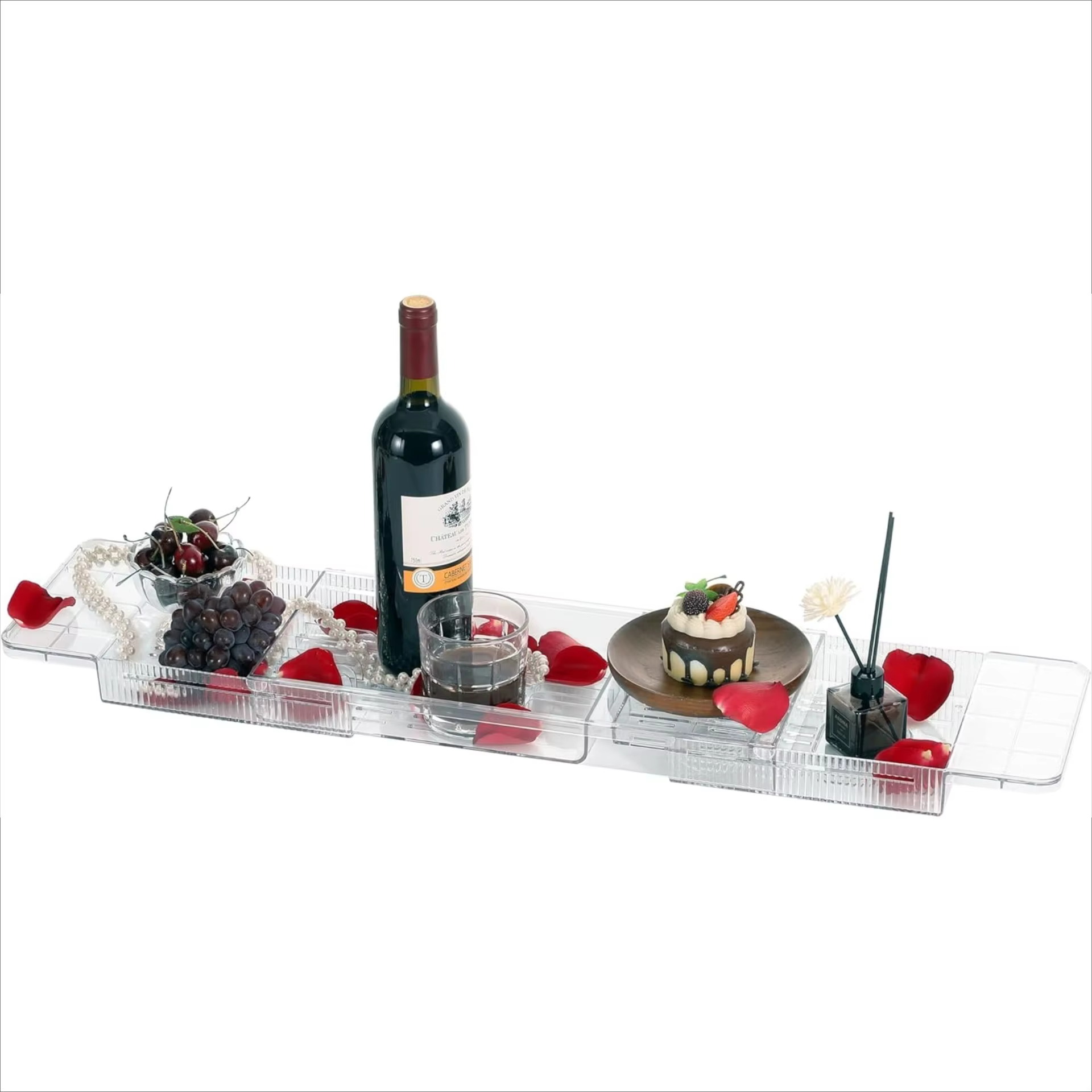 Étagère de rangement extensible pour salle de bain et support pour plateau de baignoire, organisateu
