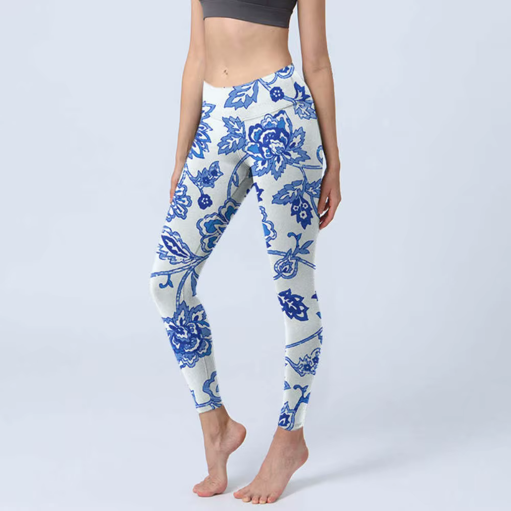 Legging de yoga taille haute avec imprimé artistique bohème, effet ventre plat et rehaussement des f