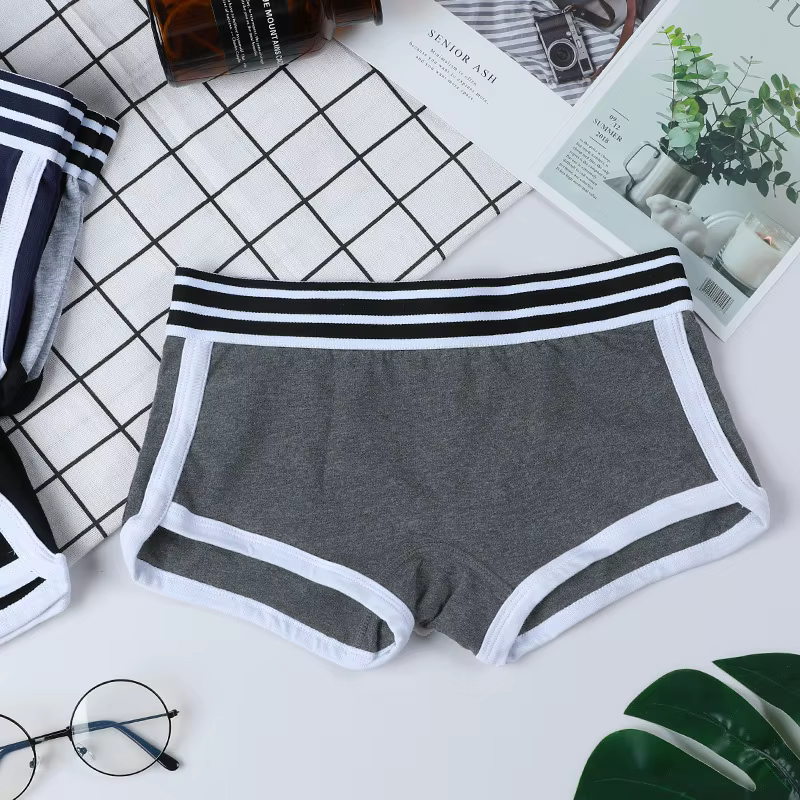 Boxer taille basse pour femme, culotte courte, une pièce, confortable, respirant, sous-vêtements de