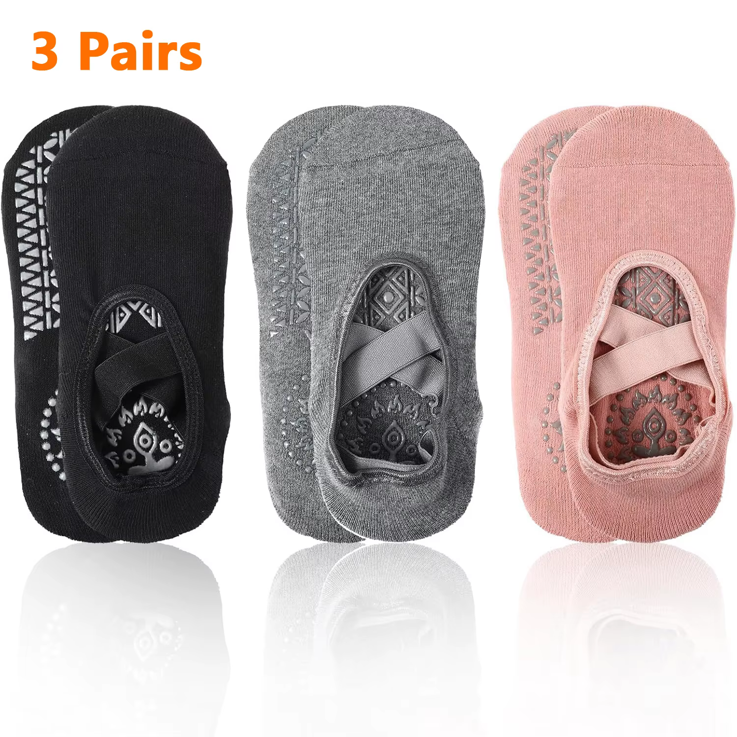 Chaussettes de Yoga Antidérapantes avec Bretelles pour Femme, Accessoire de brevde Ballet, Pilates,