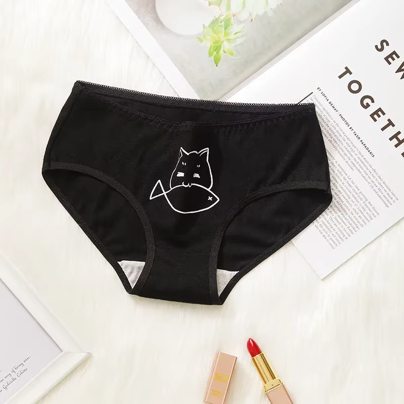 Culotte femme sans couture imprimé Angel Cat 3D – Slip push-up et string de dessin animé mignon