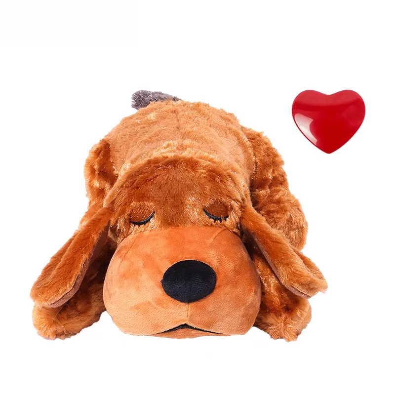 Jouets apaisants pour animaux de compagnie, jouets en peluche à battement de cœur simulé pour soulag