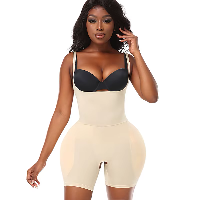 Femmes amélioré bout à bout Shapewear sablier corps Shaper Body avec coussinets latéraux de hanche B