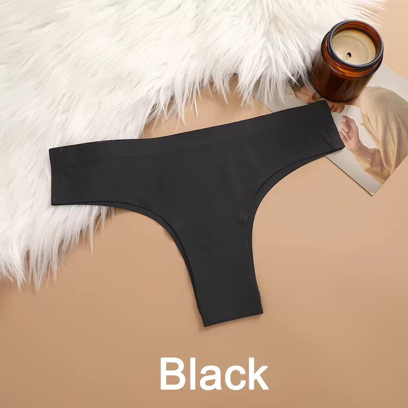 Slip Invisible, Lingerie Sexy, sous-vêtements en soie glacée pour femmes, sans couture, confortable,
