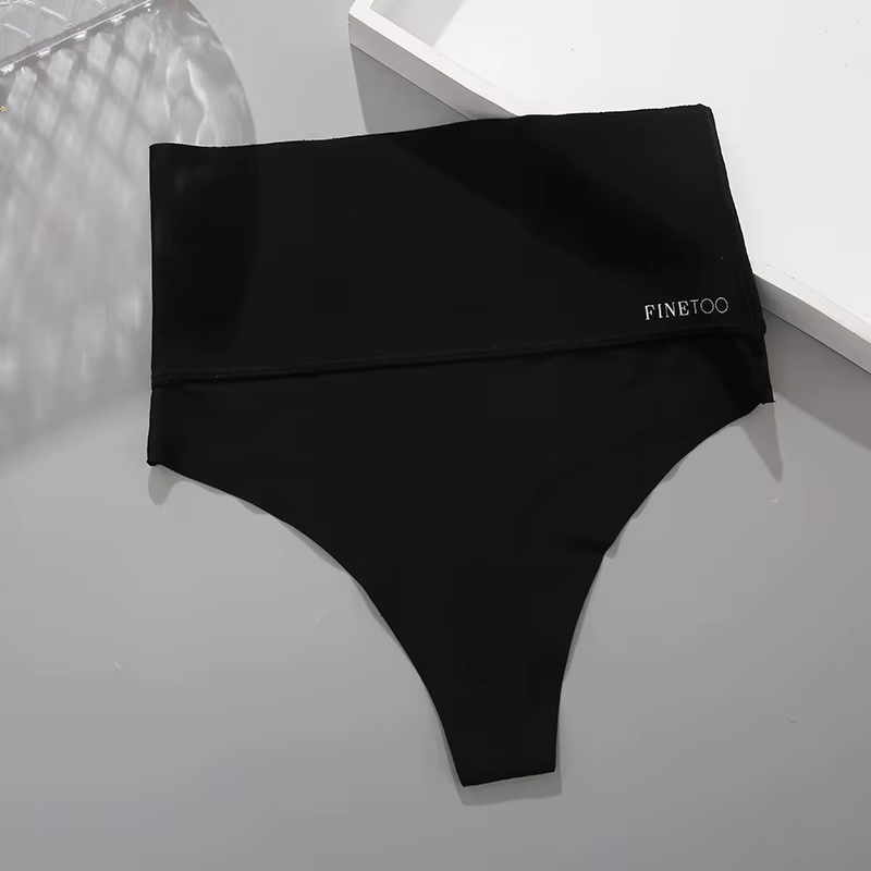 Sans couture taille haute femmes string noir Abdomen hanche ascenseur slips corps façonnage sous-vêt