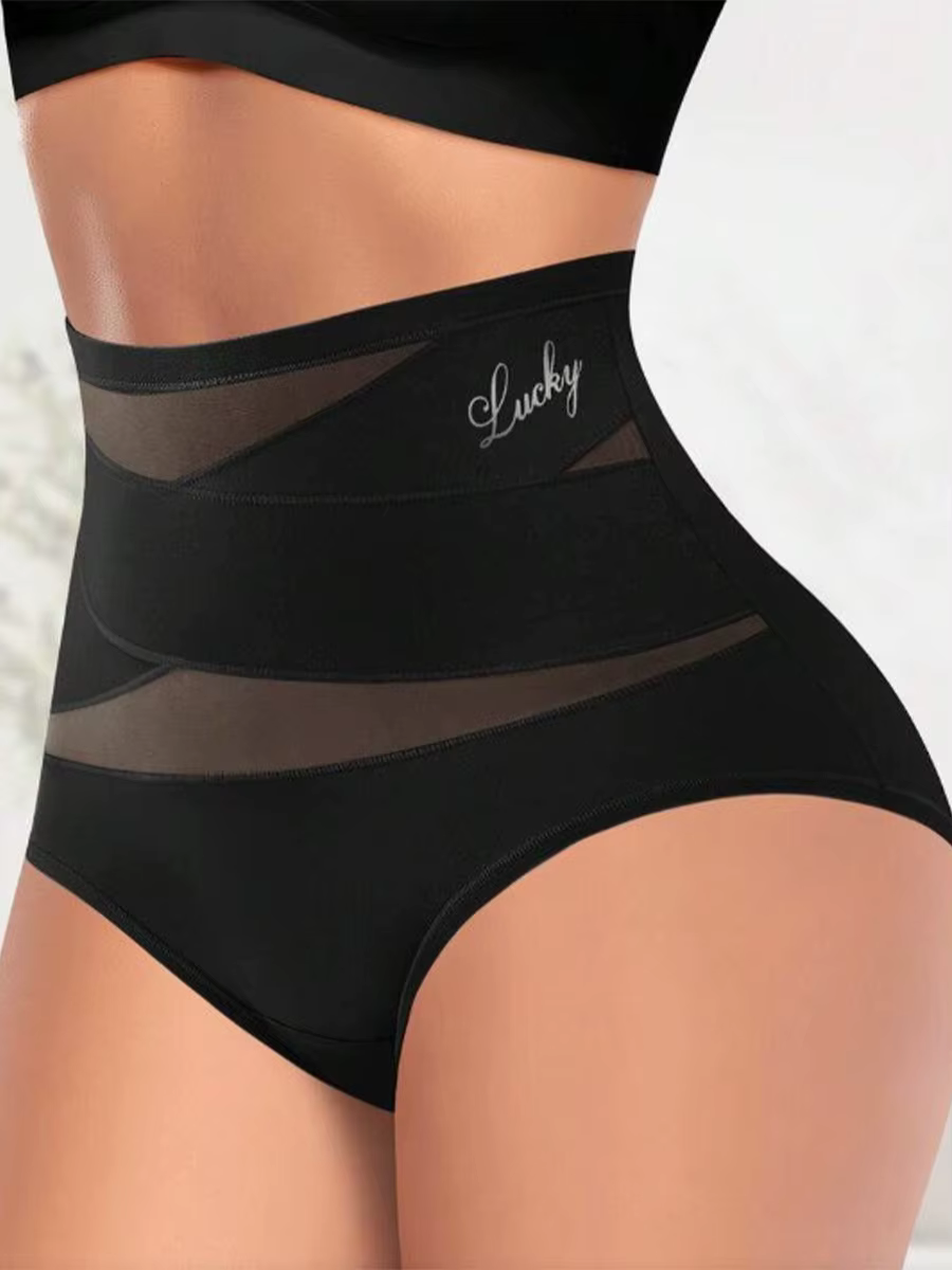 Culotte gainante taille haute grande taille post-partum confortable, shorty gainant taille haute pou