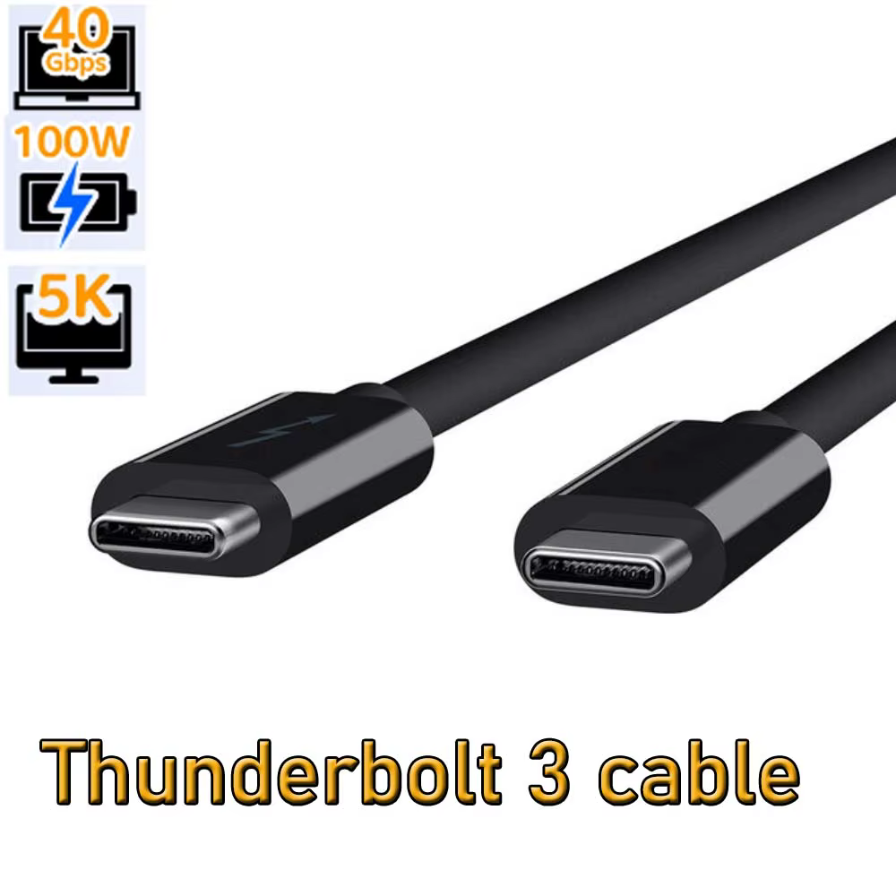 Câble Thunderboolt 4 certifié véritable 40G câble Thunderbolt 3 0.8M pour disques Thunderbolt Apple