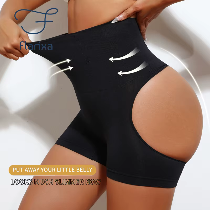 Femmes taille haute façonnage contrôle culotte bout à bout Shapewear Sexy spectacle fesses mince Sho
