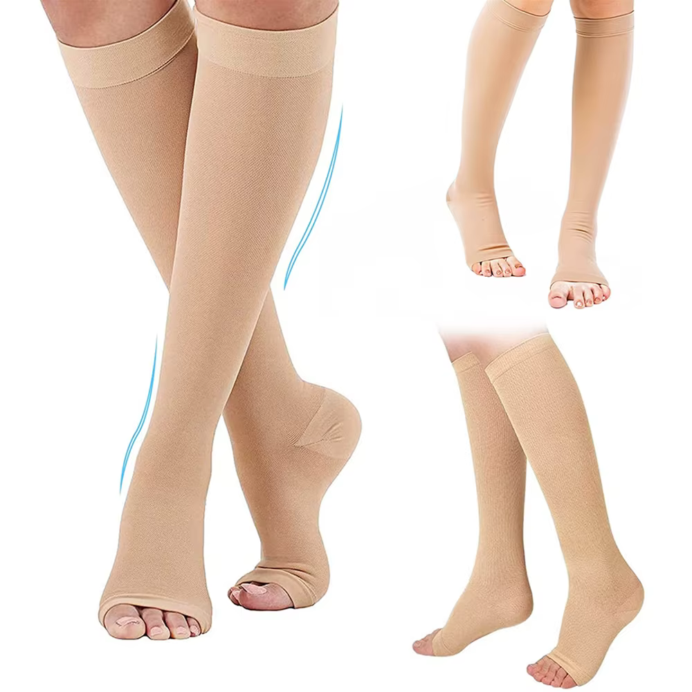 Chaussettes de Compression S-XXL médicales pour prévenir les varices, tuyau de soutien sans orteils 