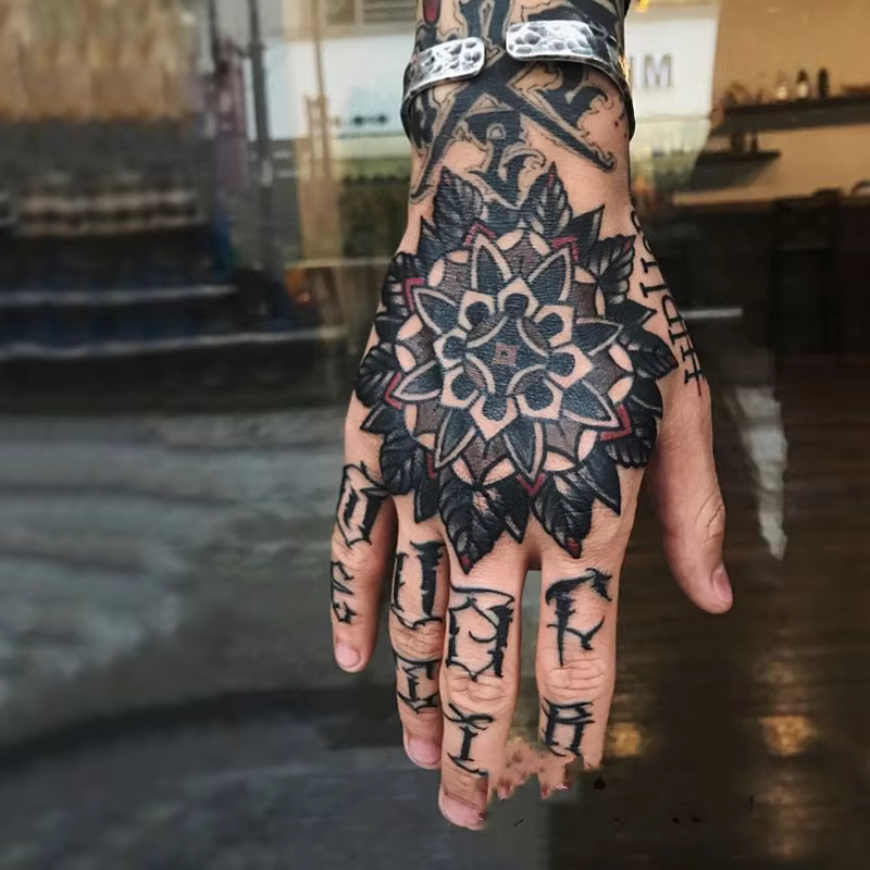 Tatouages Temporaires Gothiques Noirs et Imperméables pour Homme et Femme, Faux Autocollant avec Let