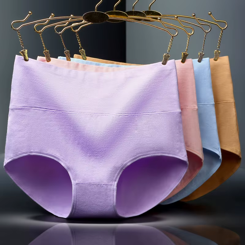 4 pièces/lot taille haute sous-vêtements coton culottes femmes corps mince sous-vêtements abdominaux