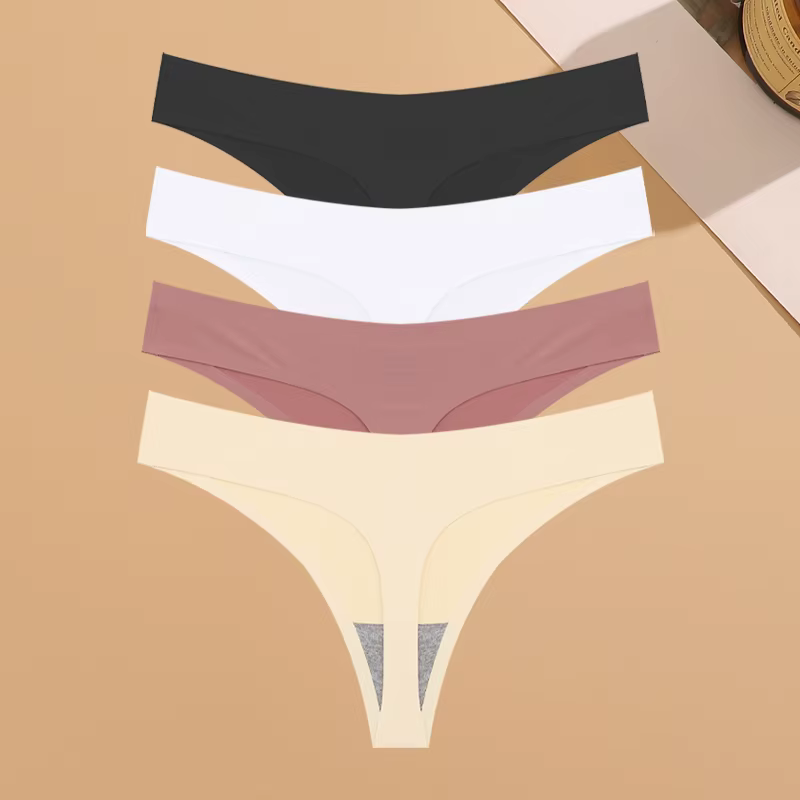 Sous-vêtements sans couture ultra-minces pour femmes, culottes invisibles, tongs de glace sexy, biki
