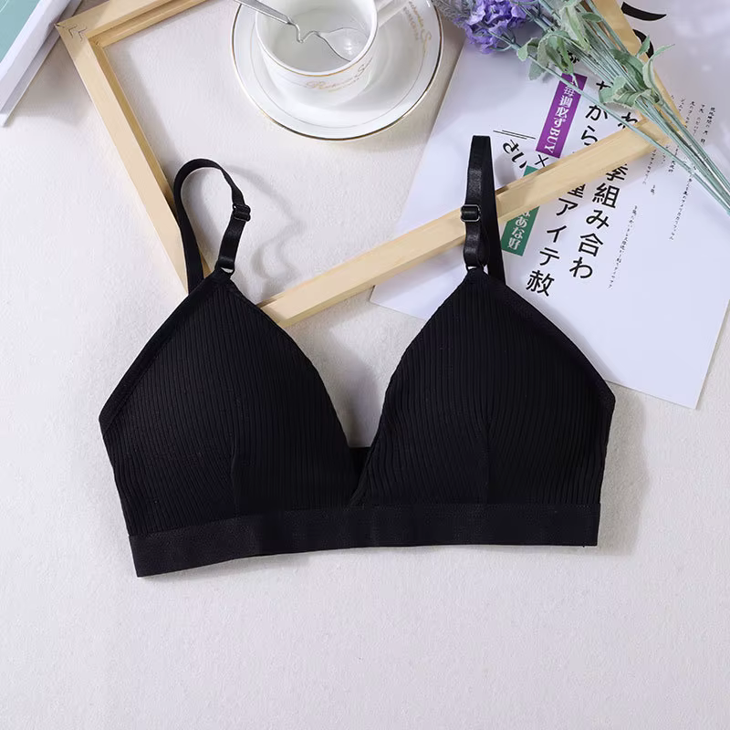Soutien-gorge de sport en fibre élastique pour femme, sous-vêtement respirant, haut court mince, san