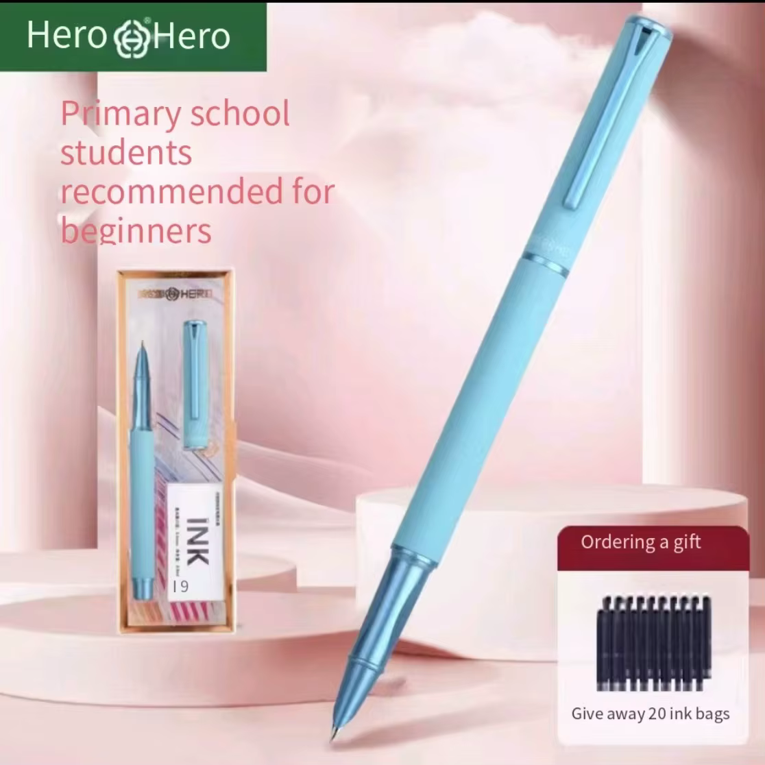 Stylo plume ergonomique New Hero P301, posture d'écriture correcte pour les élèves du primaire, prat