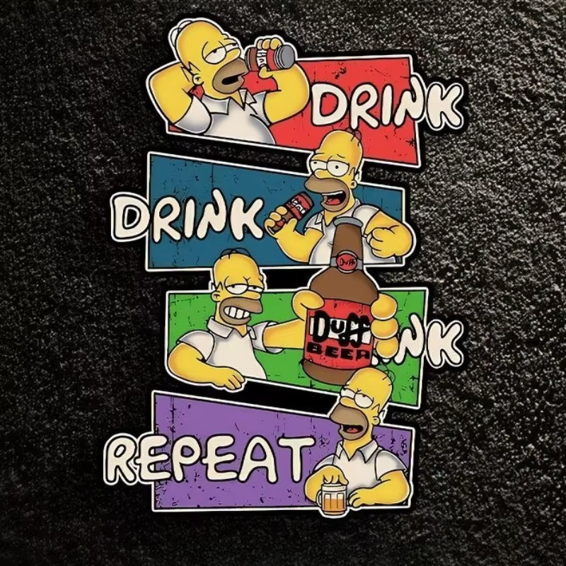 Autocollant de voiture créatif et décoratif de personnage de dessin animé Les Simpsons (Homer, Marge