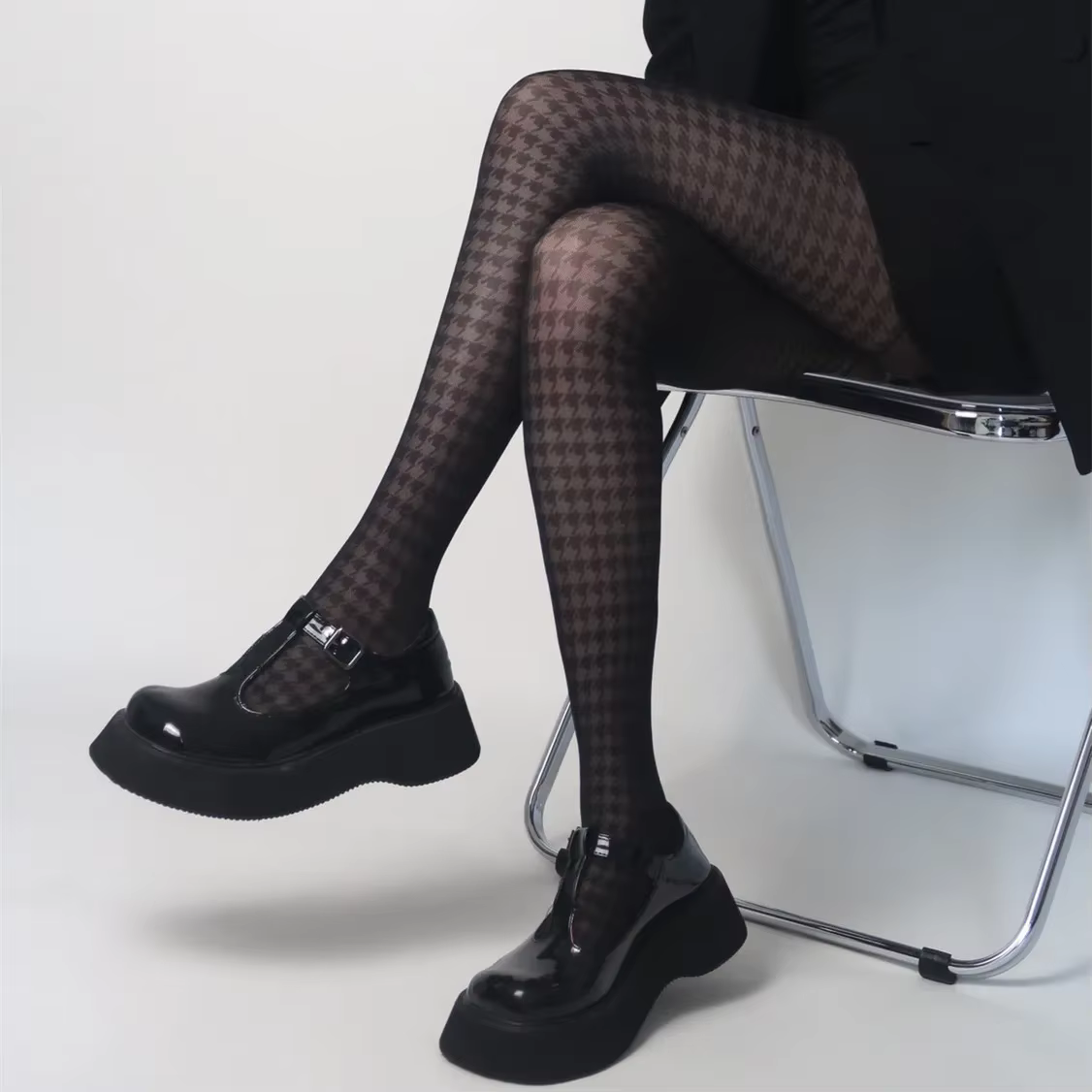 Collants noirs taille haute pour femmes, lingerie sexy, bas de cuisse, bonneterie féminine, collants