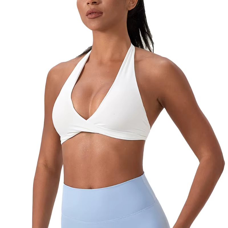 Soutien-gorge de sport pour femmes, col licou, Design élégant au dos, soutien-gorge de Yoga, de gymn