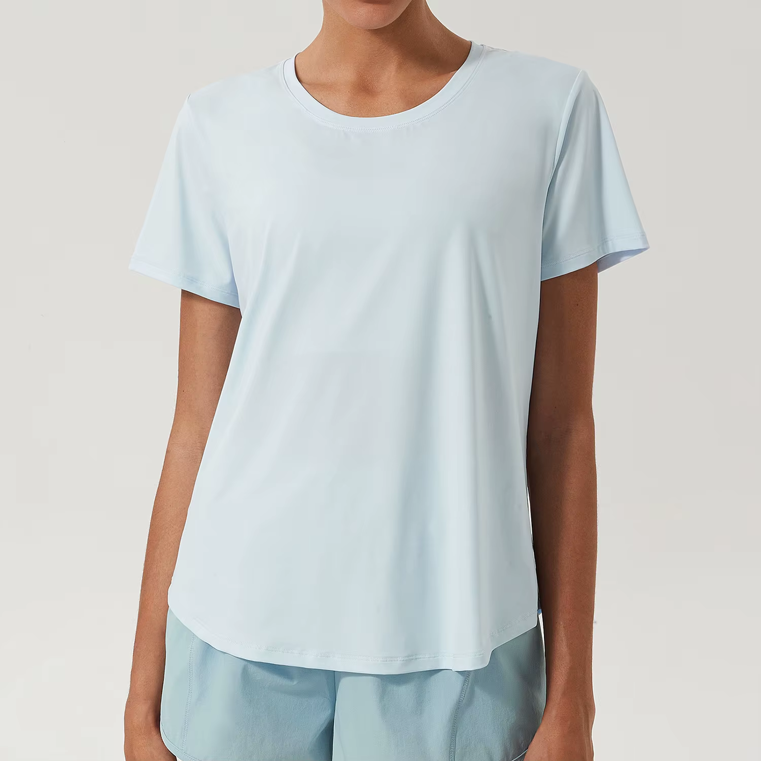 T-shirt de yoga à manches courtes pour femme, haut de fitness léger, respirant, séchage rapide, chem