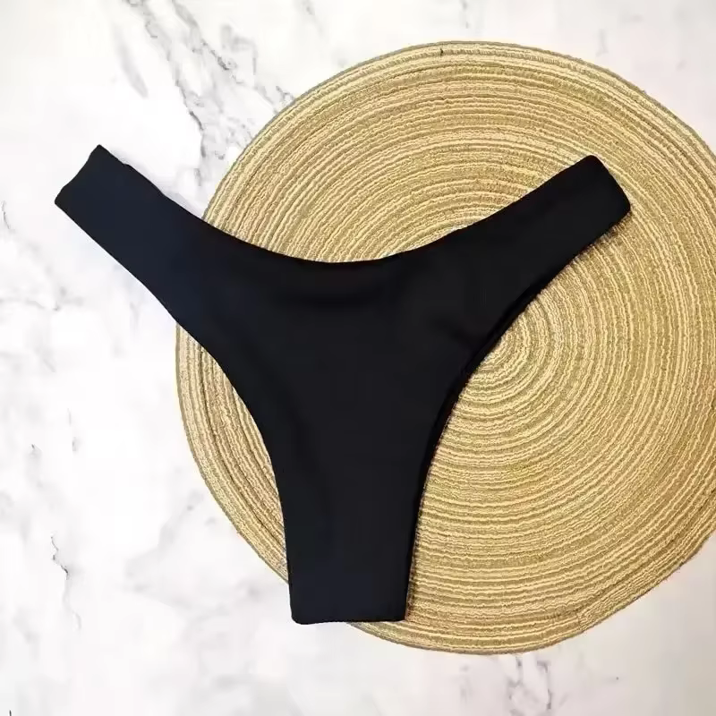 Sexy bas de Bikini femme 2025 maillot de bain taille basse bas couleur unie maillots de bain string