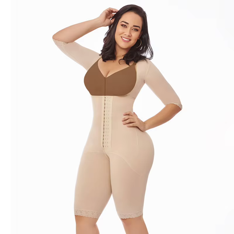 Ceinture longue en coton monobloc post-chirurgicale, modelant tout le corps, contrôle du ventre, Faj
