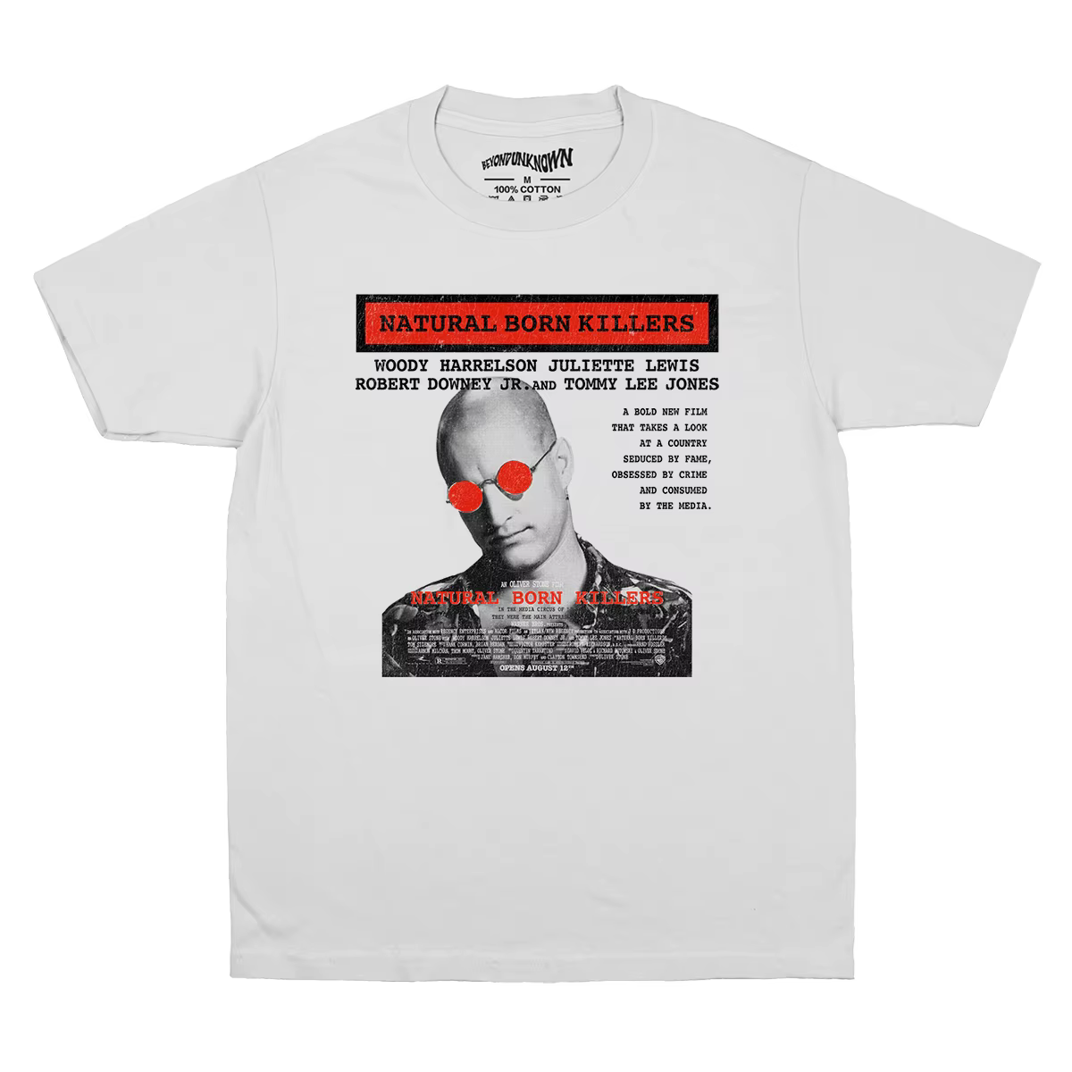 Natural Born Killers T-Shirt 90S affiche de film classique chauffeur de Taxi un horloge Orange blanc