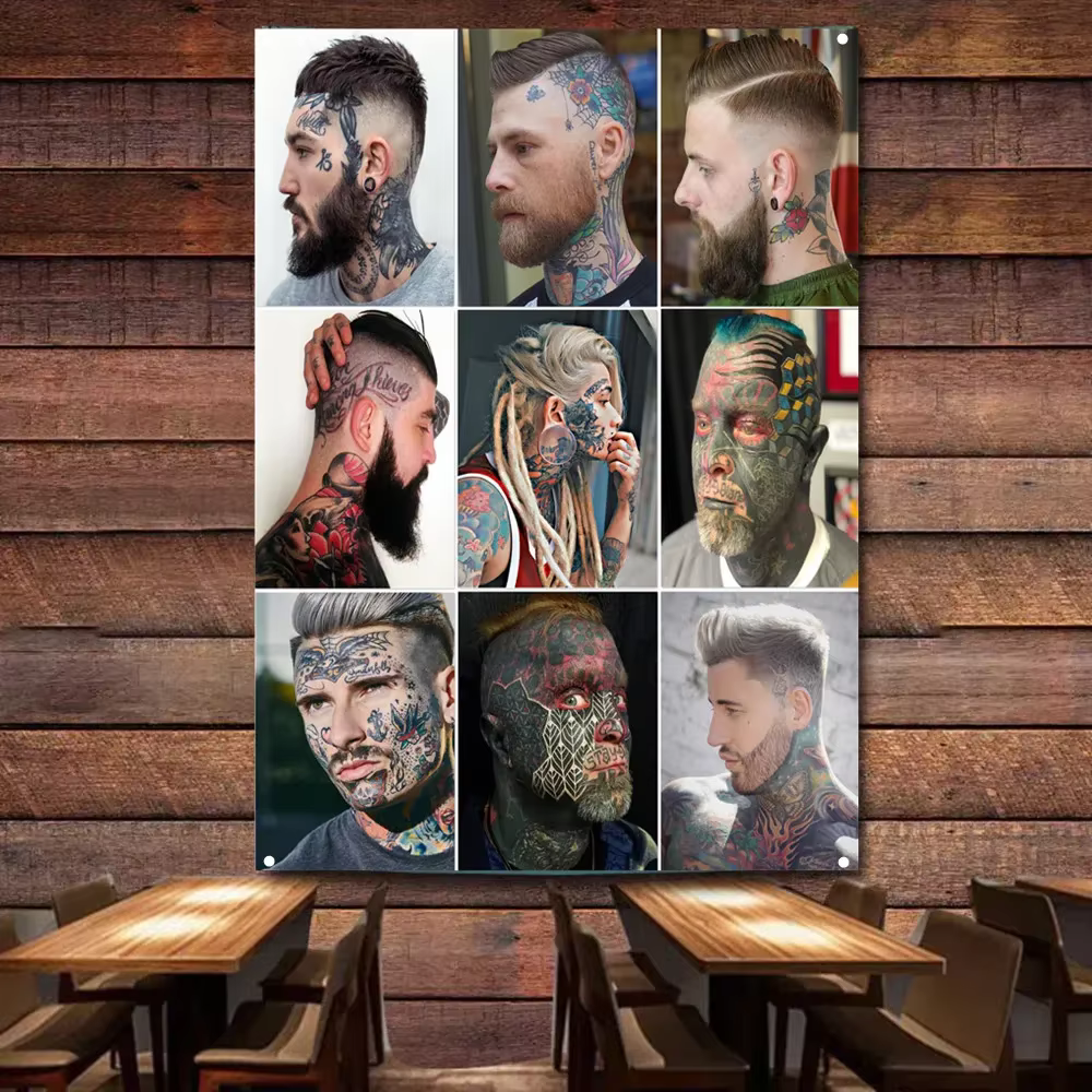 Affiche de coiffure pour hommes, décoration murale, bannière, sensation pour salon de coiffure, serv