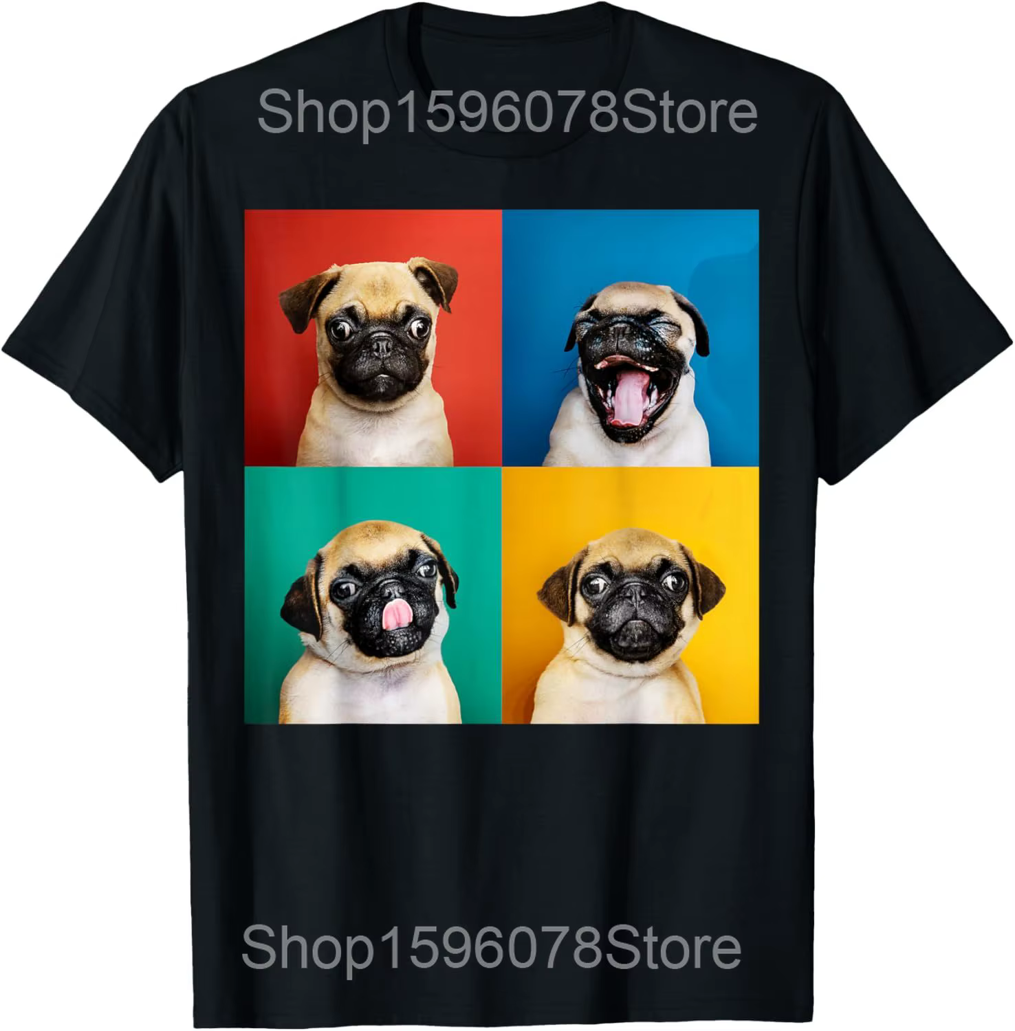 Drôle carlin chien papa graphique t-shirts hommes femmes pur coton Humor Streetwear t-shirt à manche