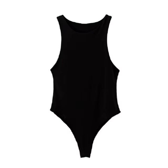 Body Sexy sans manches pour femmes, Streetwear, gaine, entrejambe, basique, solide, haut global, Sli