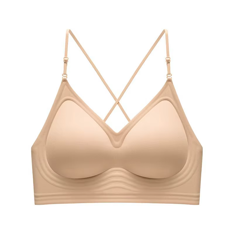 Soutien-gorge d'été pour femme, rehausseur de dos : à fines bretelles, push-up, dos nu, sans couture