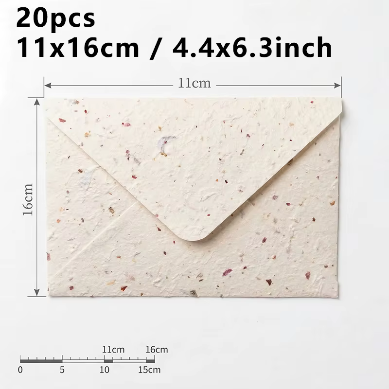 Lot de 20 enveloppes 11x16cm pour cartes postales de mariage, boîtes cadeaux, messages, papier textu