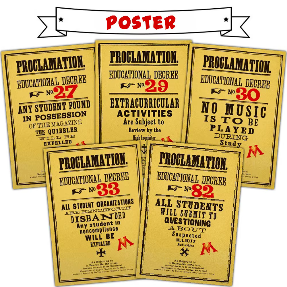 Affiche murale en papier authentique Harry Potter, 30x43cm, décoration murale pour salon, personnage