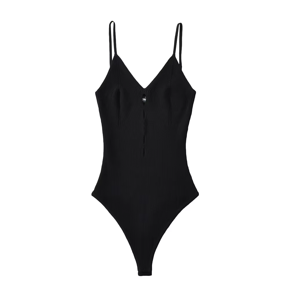 Body tricoté sexy pour femmes, combinaison moulante, noir, découpe, crochet, dos nu, été, 2023