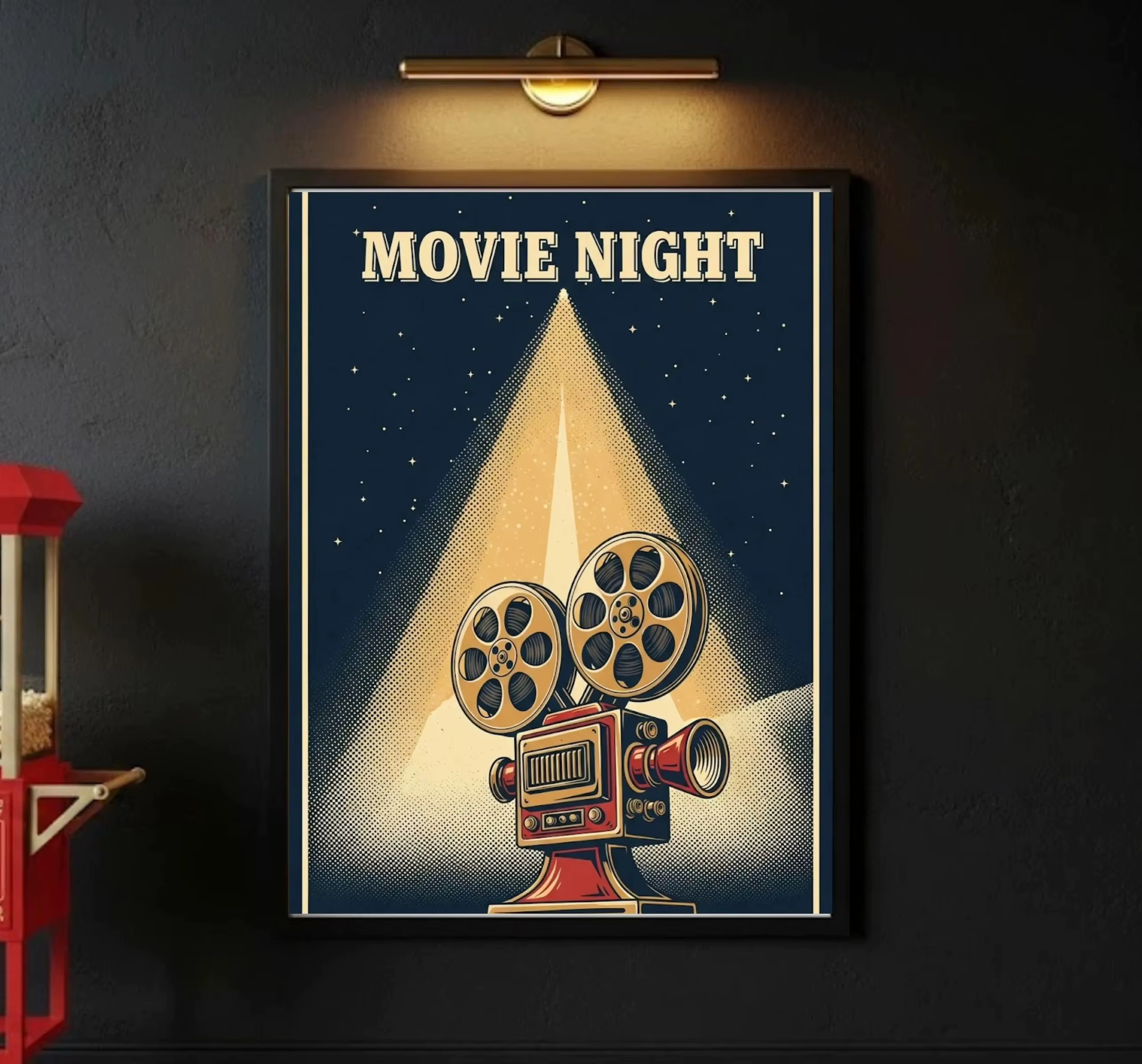 Ensemble d'affiches de film Vintage, photographie de pop-corn, peinture sur toile de cinéma, décorat