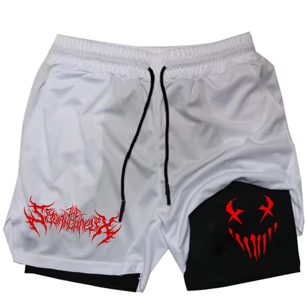 Fury hommes Shorts de course 2 en 1 Double pont Sport Shorts vêtements de Sport Gym Fitness pantalon
