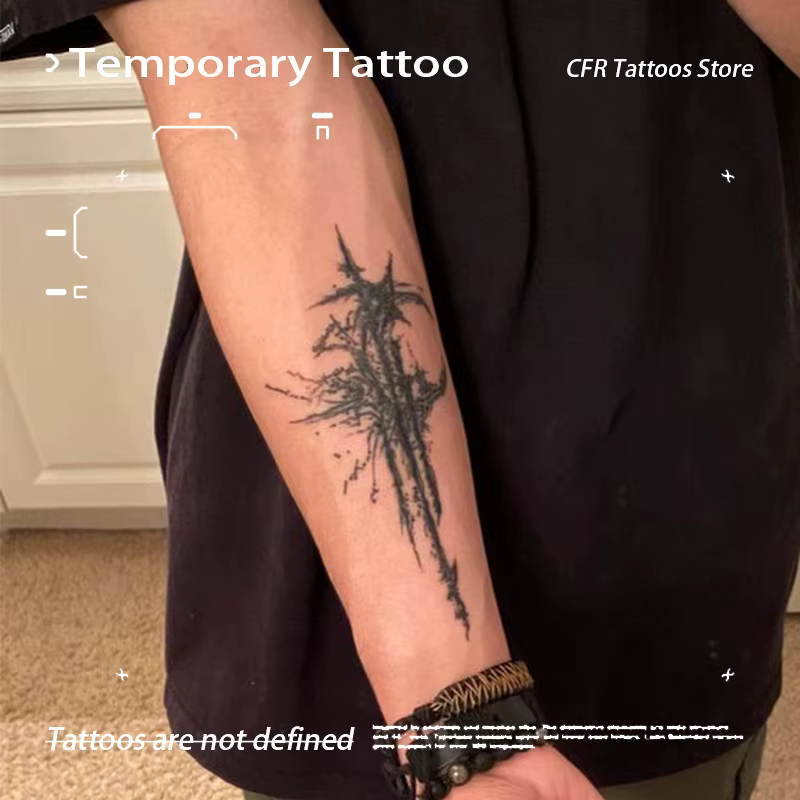 Tatouages temporaires homme Sexy femme chaude lune foncée jus de plantes tatouage autocollant faux T