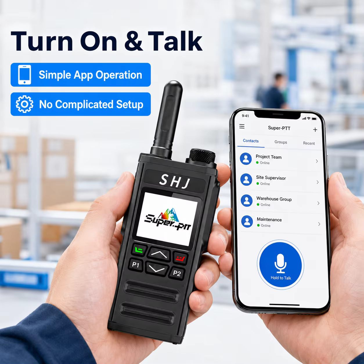 Talkie-walkie 4G LTE PTT avec carte SIM, radio Internet Super-PTT, localisation GPS, appel de groupe, sans limite de distance