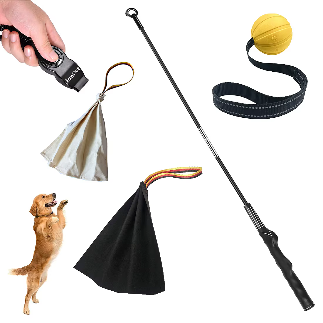 Jouet interactif pour chiens, bâton de flirt en cuir, jouet à mâcher pour chiots, balles pour chiots en période de dentition, pour chiens de petite et grande taille