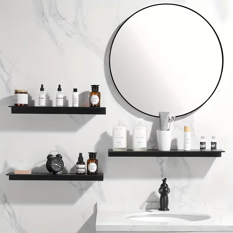 Étagère de douche Étagères de salle de bain Plateau en aluminium pour salle de bain et cuisine noir, différentes tailles Accessoires de salle de bain
