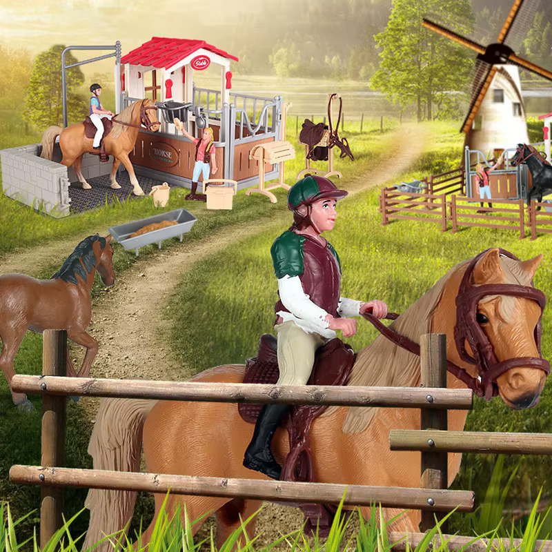 Chevalier équestre chaud cavalier animaux chevaux modèles Action & jouets ​ Figurines Solide Appaloosa Harvard Hannover Clydesdale Gif de Noël