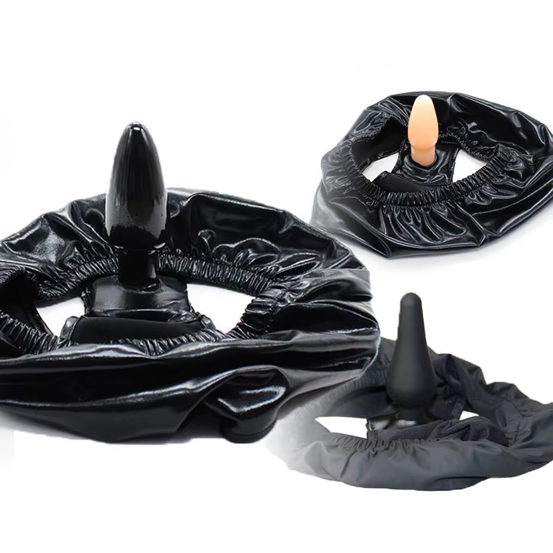 Culotte en Latex avec gode anal stimulant godemichet anal point G jouets érotiques anus vagin sangle sur culotte jouets sexuels gays hommes femmes