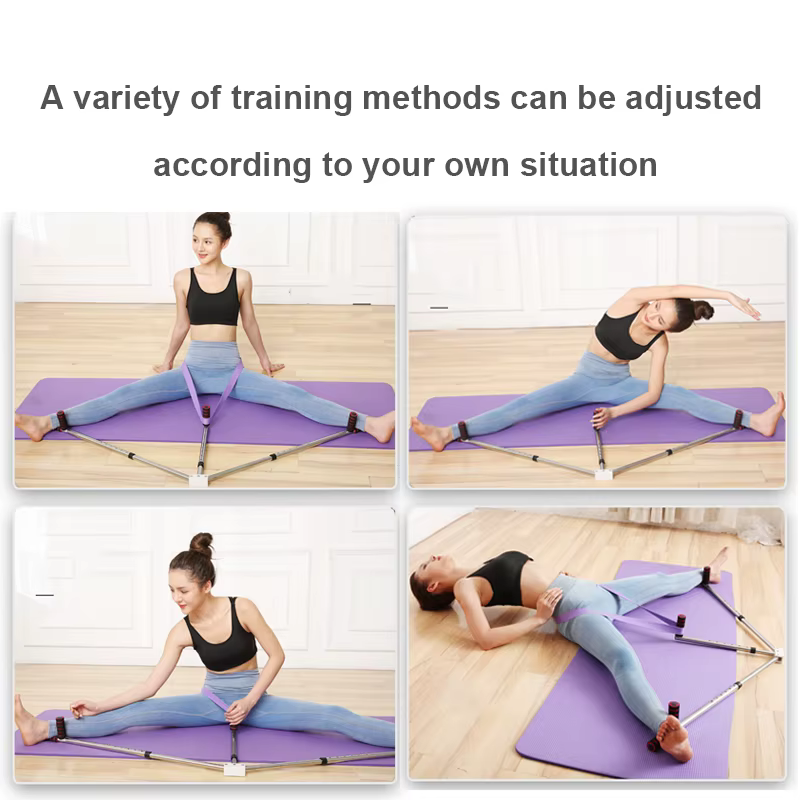 Civière de jambe réglable en acier inoxydable, machine d'étirement fendue, équipement d'entraînement de flexibilité, exercice de danse de yoga à domicile, 3 barres
