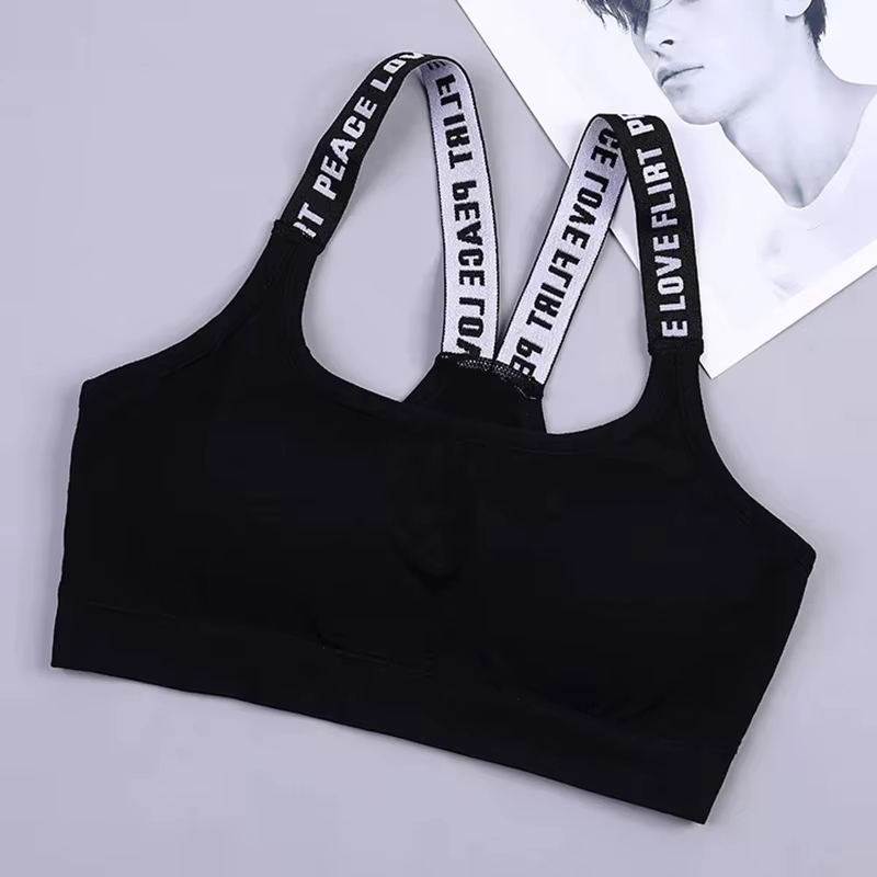 Soutien-gorge Sexy haut femmes soutien-gorge de Sport à fort Impact pour salle de Sport Fitness Yoga femme Pad vêtements de Sport débardeur Sport Push Up Bralette топ ж dikrien